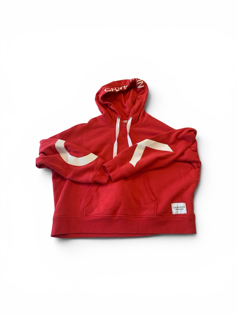 Calvin Klein Red Logo Pullover Hoodie